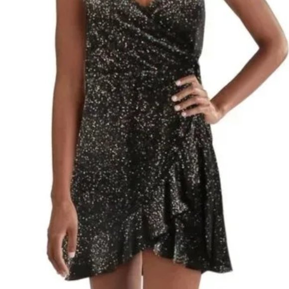 (New) AQUA Velvet Wrap Party Dress SIZE Medium - Picture 5 of 5